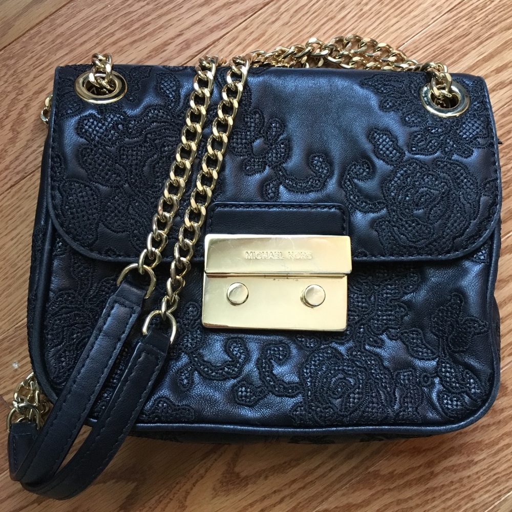Michael Kors floral embroidered cross body bag
